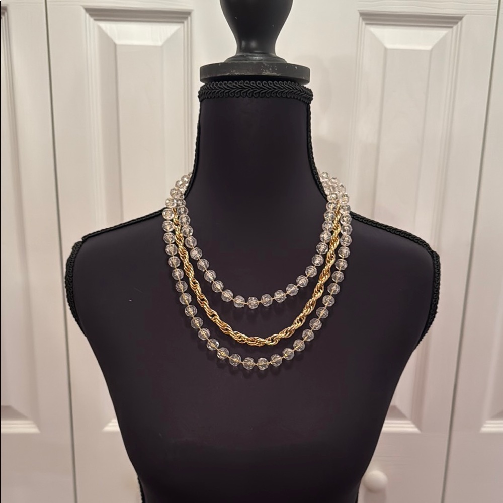 Sarah Coventry Gold and Silver Double-Strand Necklace